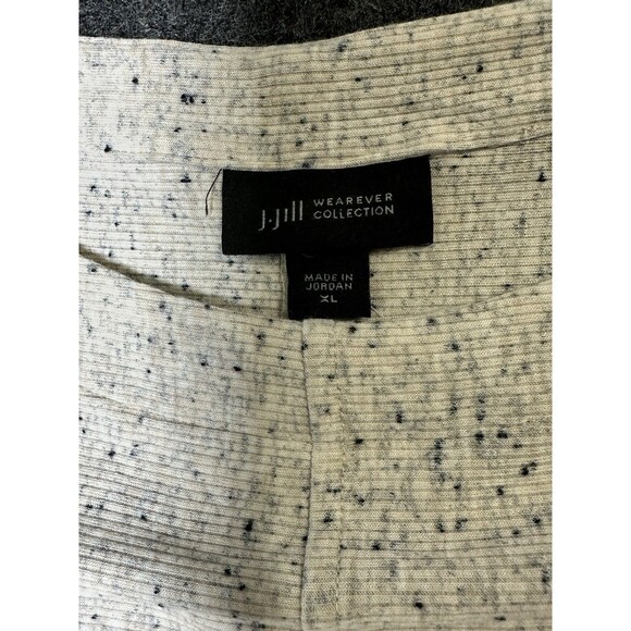 J. Jill Wearever Collection Top Womens XL Speckled Rib Knit Cream Boxy Stretch - Picture 2 of 10